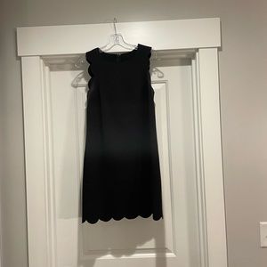 LBD j.Crew, scalloped bottom black dress shift style size 0